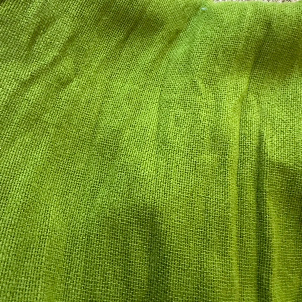 Green Cotton Scarf with Tribal Print Trim Lightweight Accessory 35
